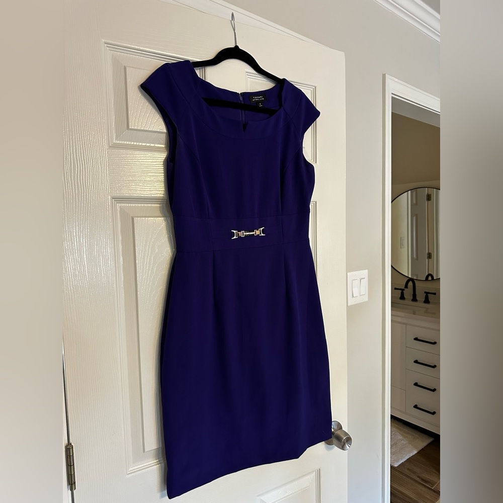 Tahari Deep Purple Midi Dress